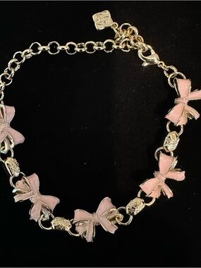 Kendra Scott X Love Shack Fancy Pink Bow Enamel bracelet